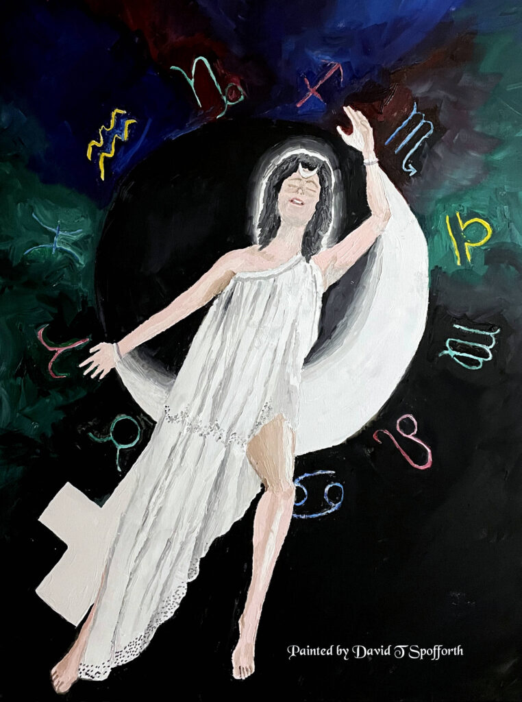 White Moon Selena painting by David T Spofforth